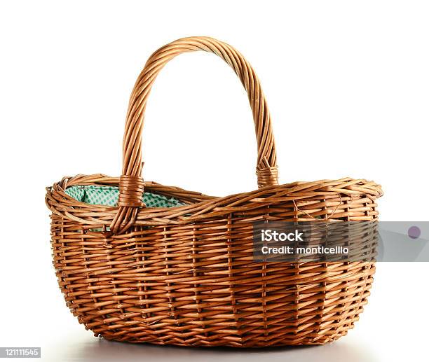 Empty Wicker Basket Stock Photo - Download Image Now - Basket, Picnic Basket, Picnic