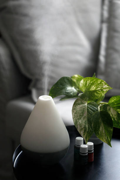 essential oils diffuser - aromatic oil burner imagens e fotografias de stock