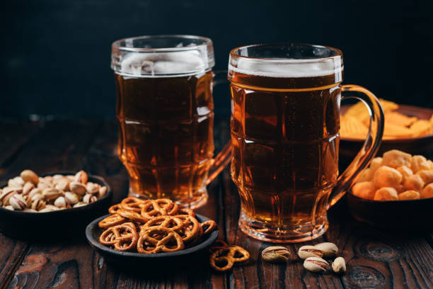 istock lager beer and salty traditional appetizers 1211118571