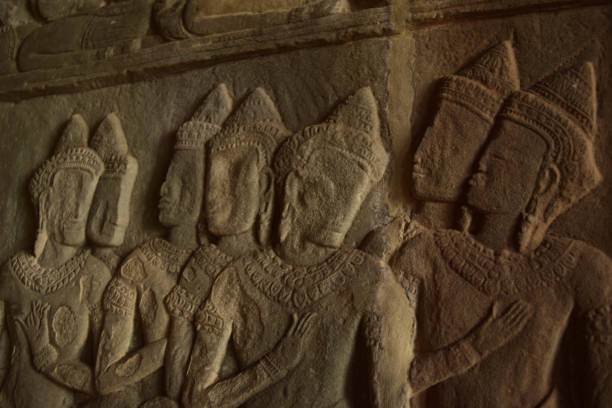 istock Stone carvings of Angkor Wat, Cambodia. 1211119445