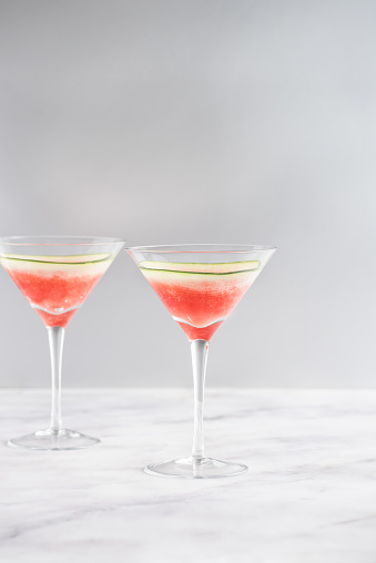 Watermelon martini cocktail or mocktail alcohol free