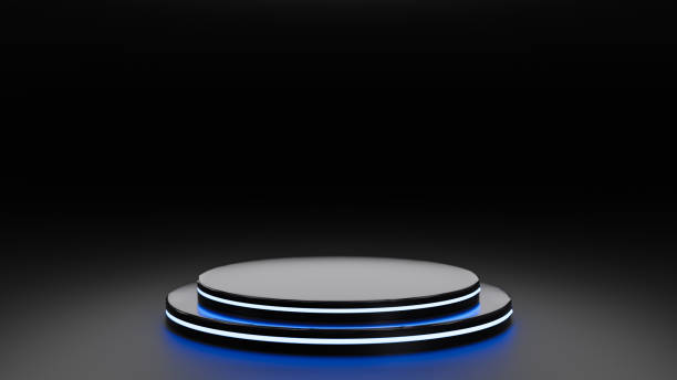 istock 3d rendered. Pedestal for display, pedestal or platform, Blank product stand. 1211127928