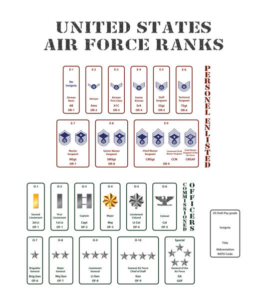 united states air force ranks set of the ranks of the united states army corps officer military rank stock illustrations