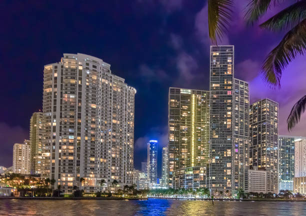 istock Skyscrapers in Riverwalk Miami at night 1211128878