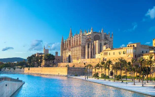 Photo of The Cathedral of Santa Maria of Palma and Parc del Mar near, Majorca, Spain
