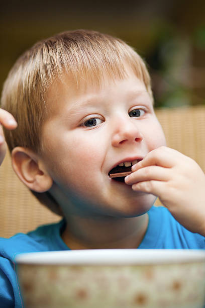 istock Breakfast of a little boy 121114516