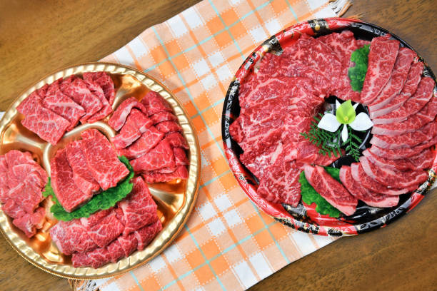 High quality beef for yakiniku stock photo