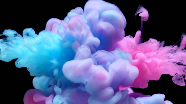 istock Pink and blue liquid impact 1211152289