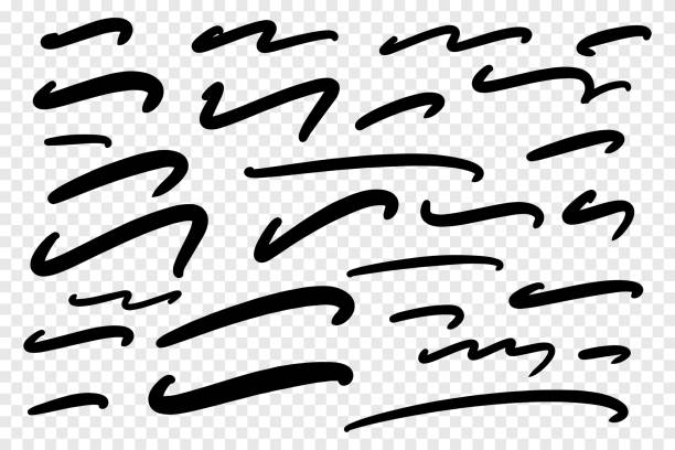 Vector collection of hand drawn underline on white background Vector collection of hand drawn underline on white background. underline illustrations stock illustrations