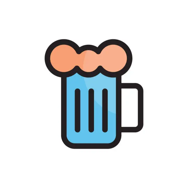 Vector illustration of Beer mug icon logo vector illustration