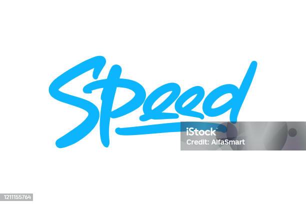 Speed Image Writing Speed Hand Drawn Lettering Text Vector Illustration Stock Illustration ...