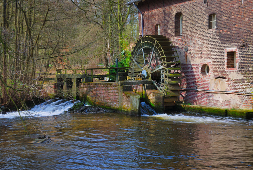 Brempter Muehle Watermill at Schwalm River in Niederkruechten,Rhineland,Germany