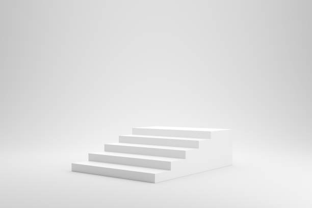 istock Blank stairs or staircase on white studio background with success concept. 3D rendering. 1211156862