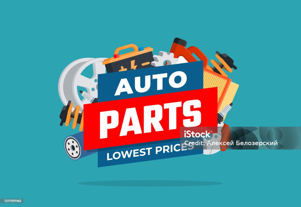Banner Template For Auto Parts Concepts Stock Illustration - Download