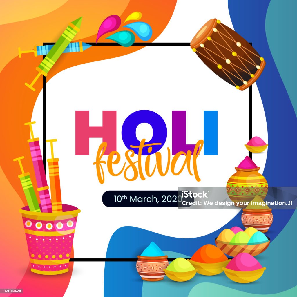 Happy Holi Festival Poster Design Stock Illustration - Download ...