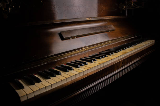 Traditional classical wooden wall piano