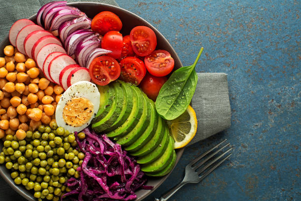istock Healthy balanced vegetarian food concept 1211166182