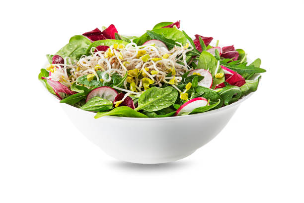 istock Green salad meal with alfalfa sprouts 1211166198
