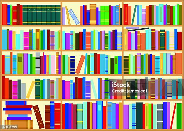 Ilustración de Estantería De Libros y más Vectores Libres de Derechos de Biblioteca - Biblioteca, Colección, Color - Tipo de imagen