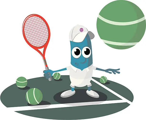 Vector illustration of Tennis Player