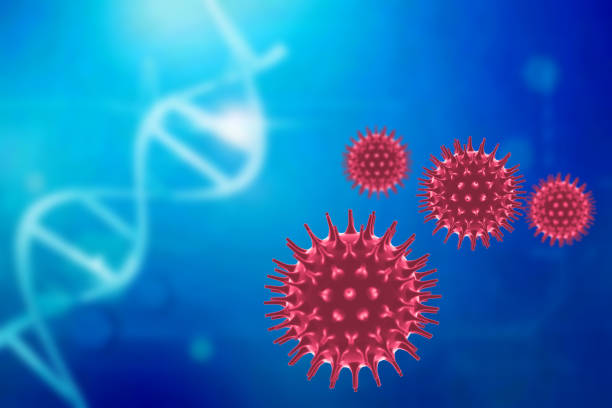 structure of virus cell, biologigical concept, 3d render