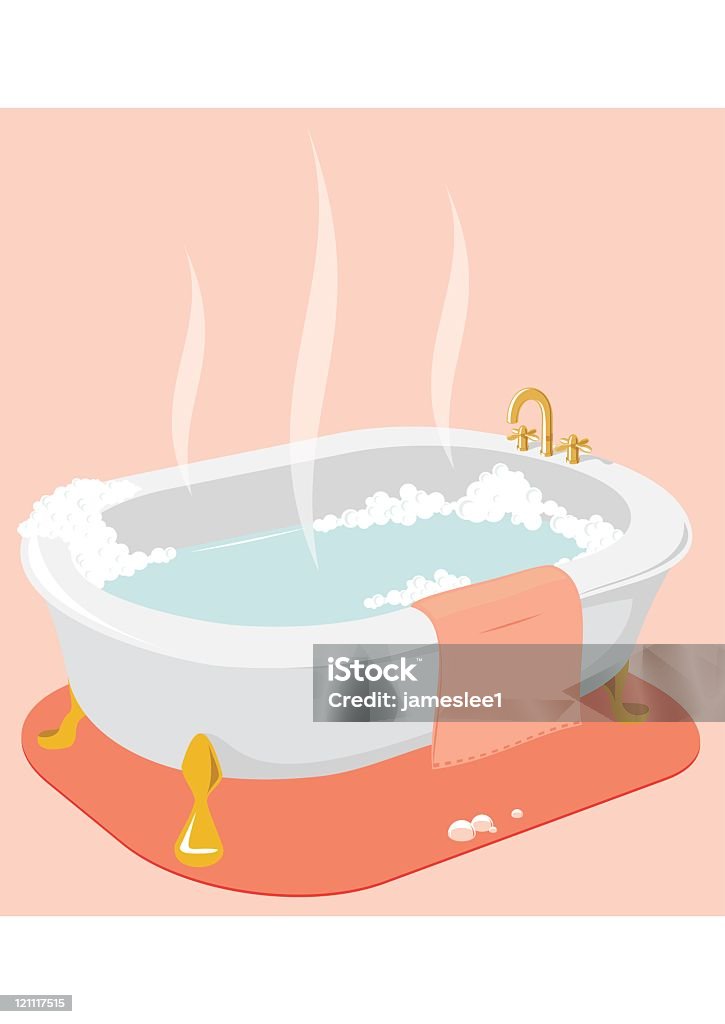 Gorąca kąpiel - Grafika wektorowa royalty-free (Wanna)