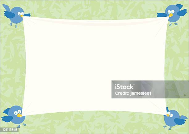 Birds With Blank Sign Stock Illustration - Download Image Now - Border - Frame, Cartoon, Animal Body Part