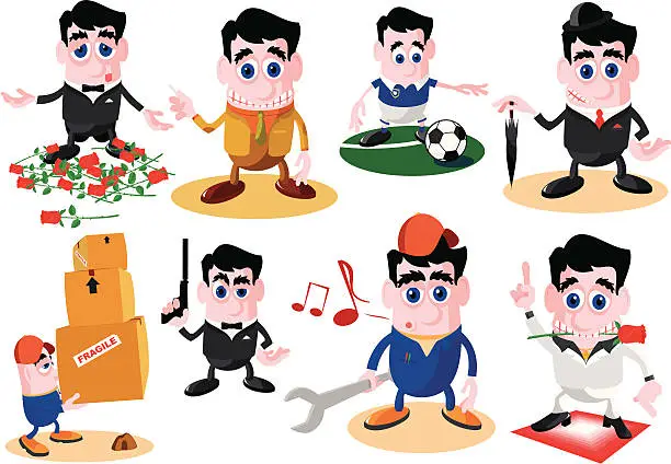 Vector illustration of Cartoon Occupation Set