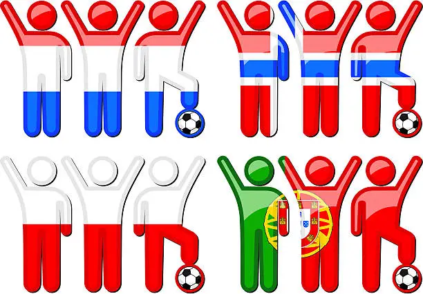 Vector illustration of National Soccer Team Icons