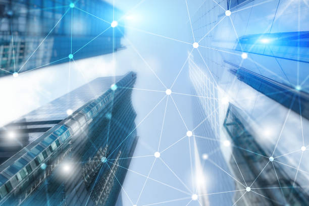 istock Futuristic Cyber Network. Smart City Concept. Abstract Line Connection. 1211183153