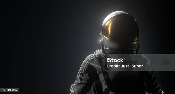 Astronaut Space Black Background Stock Photo - Download Image Now - Astronaut, Rocketship, Outer Space