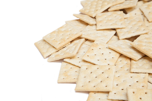 stacked crackers isolate on white