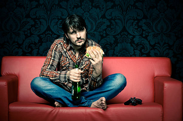 istock Enjoying fast-food at home 121118449