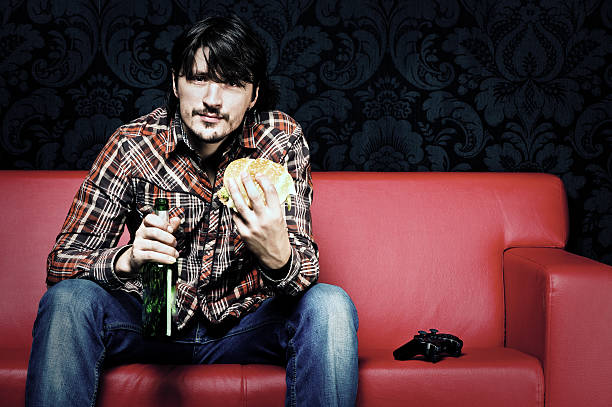 istock Enjoying fast-food at home 121118573