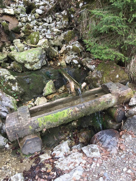 istock a wooden fountain in the forest 1211190270