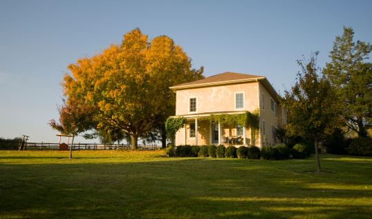 A farmhouse in Chester County, Pennsylvania USA very early in the morning. Same farm: