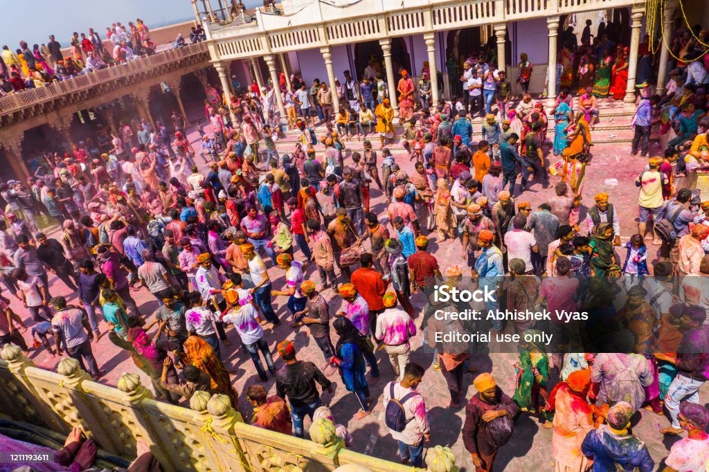 Mathura Holi Festival Stock Photo - Download Image Now - Asia, Bizarre ...