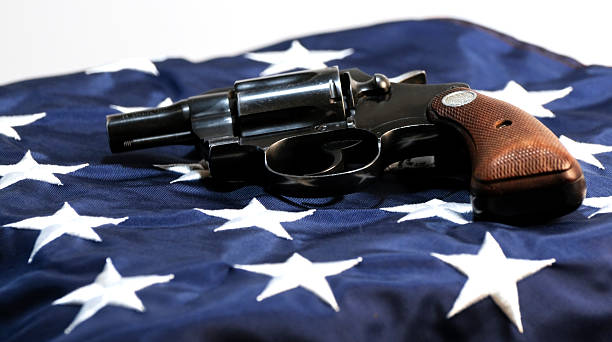 istock Revolver on an American Flag 121119368