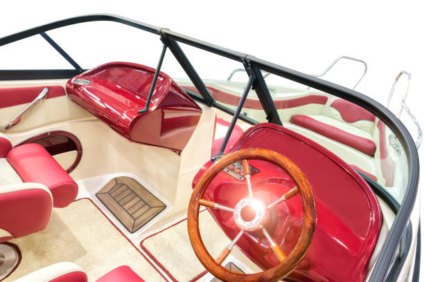 istock steering wheel on a luxury yacht. 1211194984