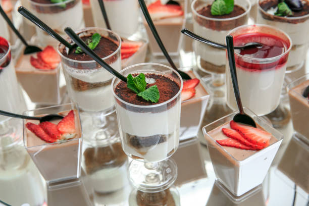 istock Dessert in a glass on the table. Foreground sharpness 1211195826