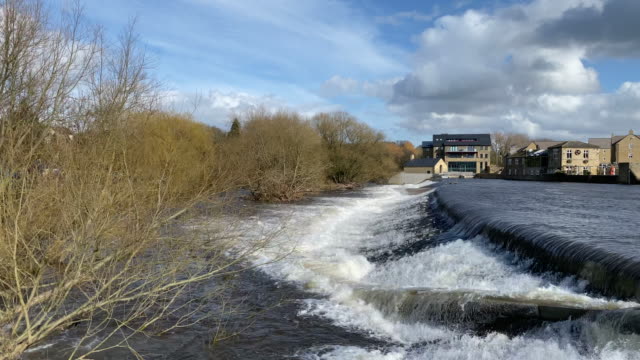Weir on the River Wharfe in Otley, West Yorkshire