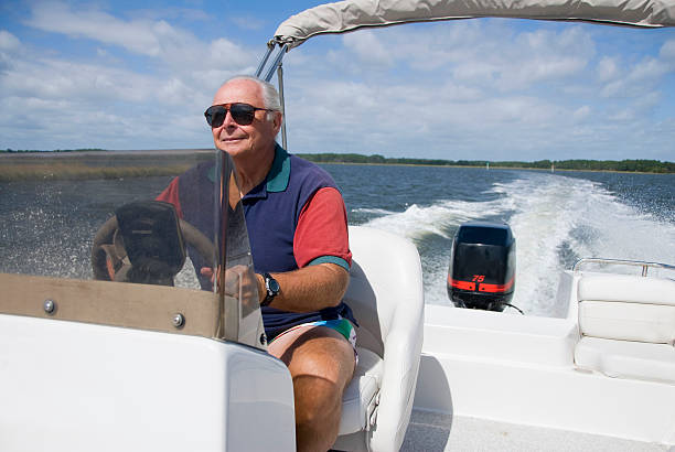 istock Senior Man at the Helm 121120554