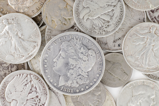 Variety of old U.S. silver coins