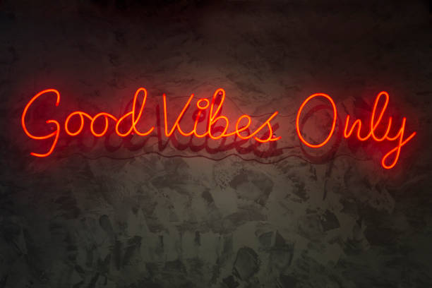 istock Neon with the word good vibes only. 1211207686