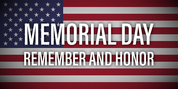 happy memorial day remember honor usa flag vector