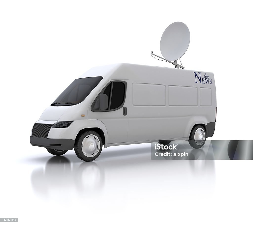 TV notizie Van - Foto stock royalty-free di Antenna parabolica