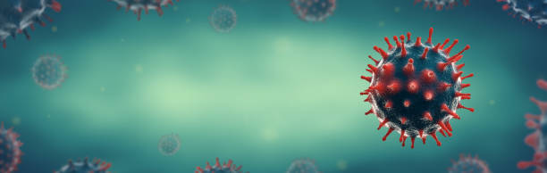 coronavirus, influenza o virus sars. - microscope science healthcare and medicine isolated foto e immagini stock