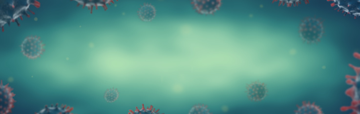 Novel Coronavirus (2019-nCoV), Flu or SARS virus Background with text place. Panoramic.