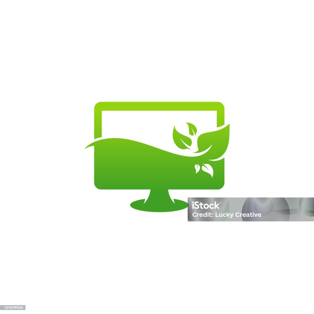 Computer Program Green A Logo Green Computer Logo Template Nature Computer Technology Logo Designs ...