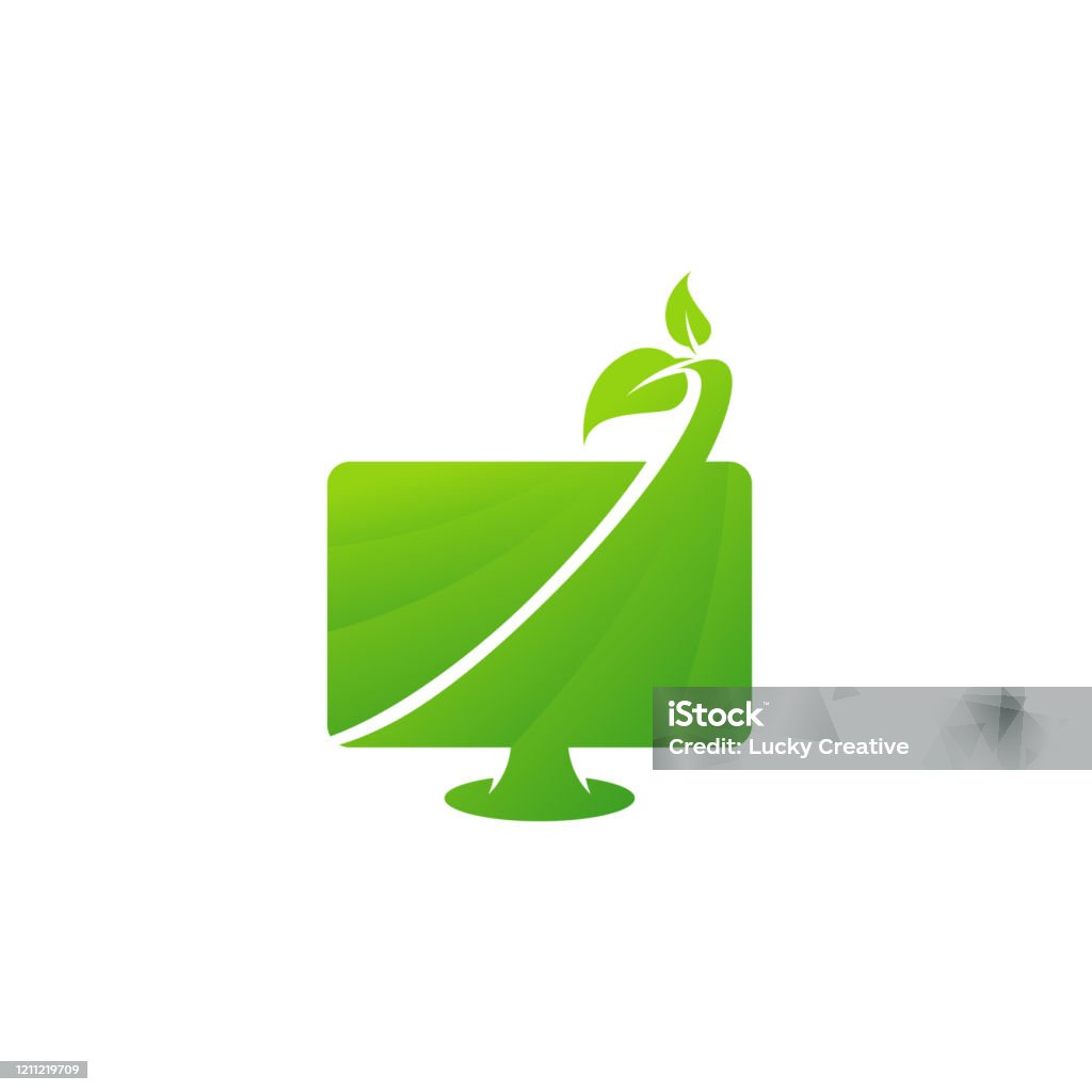 Computer Program Green A Logo Green Computer Logo Template Nature Computer Technology Logo Designs ...